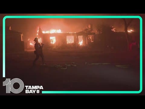 Tens of thousands of people leaving their homes as massive brush fire expands in southern California