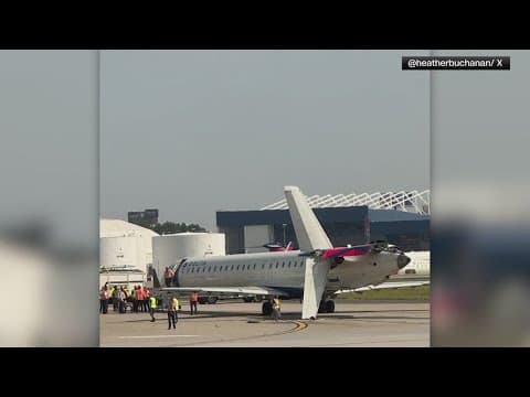 Two Delta Airlines planes collide on a runway in Atlanta
