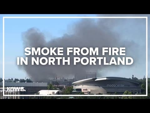 Live look: Smoke from large warehouse fire in North Portland