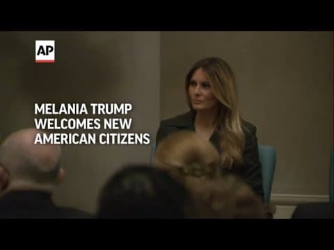 Melania Trump welcomes new US citizens in rare public appearance at the National Archives