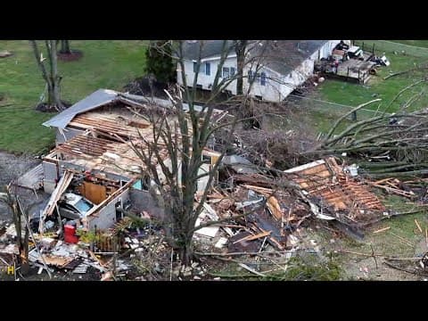 Drone 10: Tornado leave behind heavy damage to Hilliard home