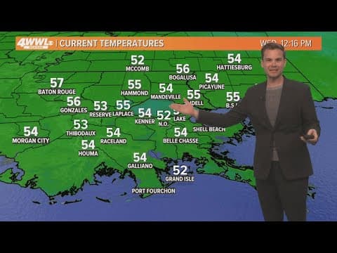 New Orleans Weather at noon: Light freeze for Northshore, warmer this weekend