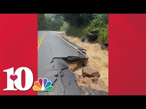 Video: Rapidly moving flooding washes out portions of a Fentress County highway