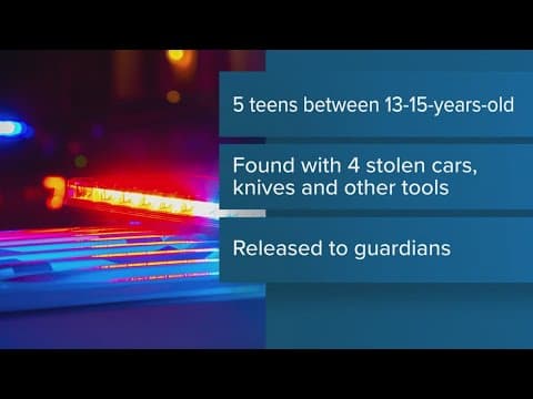 5 teens arrested, charged with stealing cars in Montgomery County