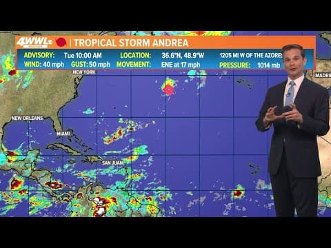 Tropical Update June 24: Tropical Strom Andrea forms in the Atlantic
