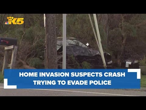 Suspects in Renton home invasion get into a series of car crashes trying to evade police