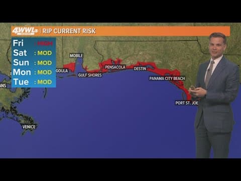 Rip current risk on Gulf Coast