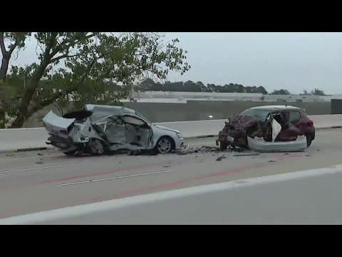 Chase in north Harris County ends in crash along Hardy Toll Road