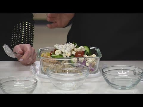 Emily Cline | Easy recipe for mediterranean chicken tzatziki bowl