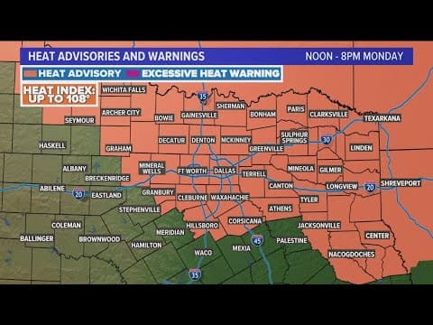 DFW Weather: Triple digit temps to start the week, but cold front moves in midweek