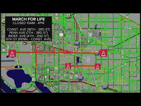 Downtown DC prepares for significant traffic delays amid March for Life