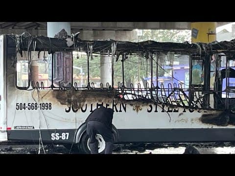 Tour bus fire near Tremé