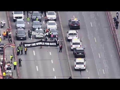 Pro-Palestinian demonstrators block traffic on Golden Gate Bridge