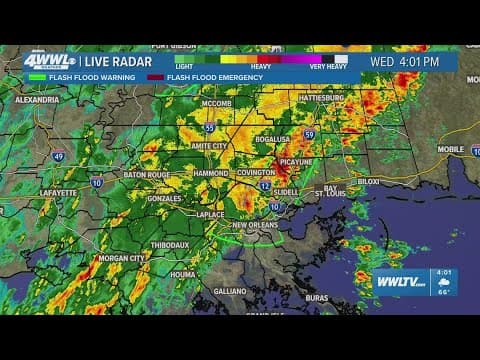 4 PM Severe weather update: Flash Flood warnings for Orleans parish