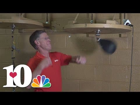 Todd Howell gives weather from Golden Gloves gym