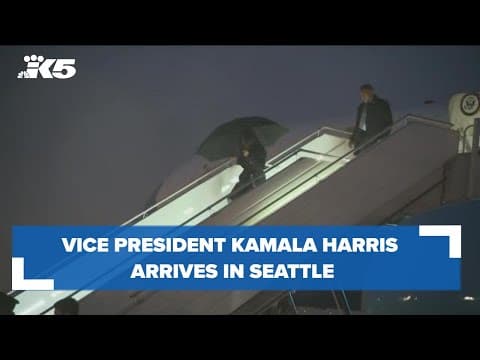 Vice President Kamala Harris arrives in Seattle
