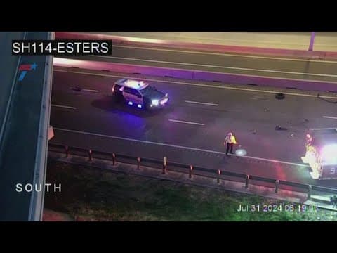 Irving Police Department close Highway 114 in Irving