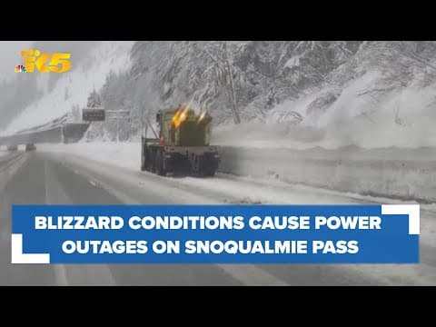 Blizzard conditions cause power outages around Snoqualmie Pass