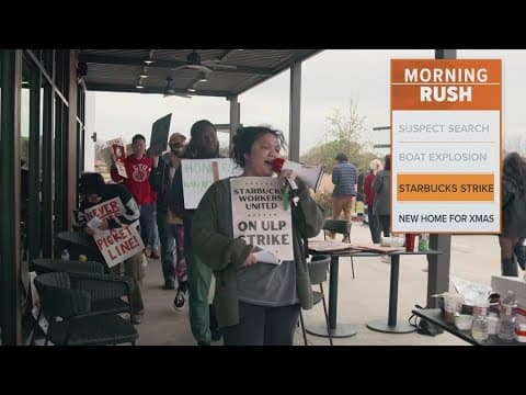 Starbucks baristas in Denton strike through Christmas Eve