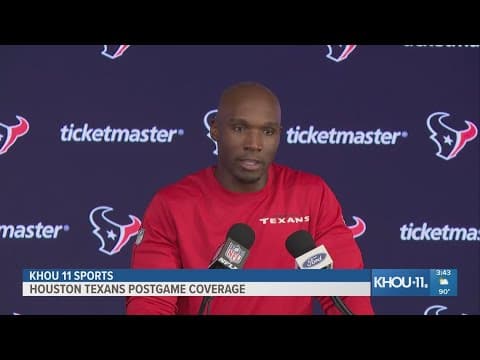 Texans head coach DeMeco Ryans answers questions about Sunday's 23-20 win over Indy