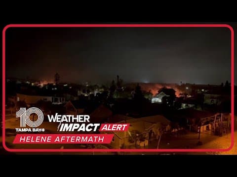 RAW VIDEO: Structure fires burn near each other in Clearwater Beach after Hurricane Helene