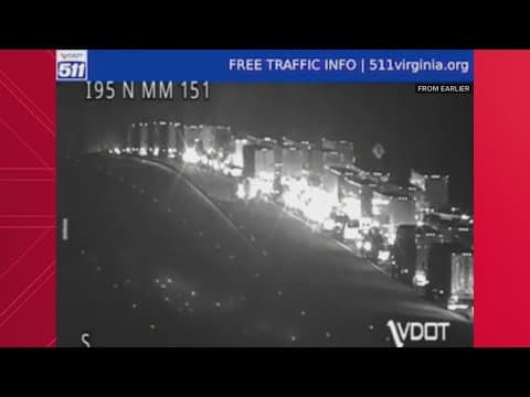 Lengthy closure on I-95 in Triangle, Virginia