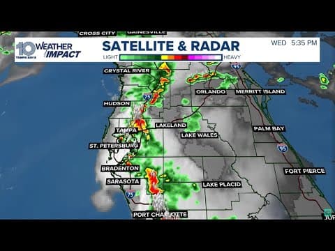 LIVE RADAR: Showers and storms moving over Tampa Bay area