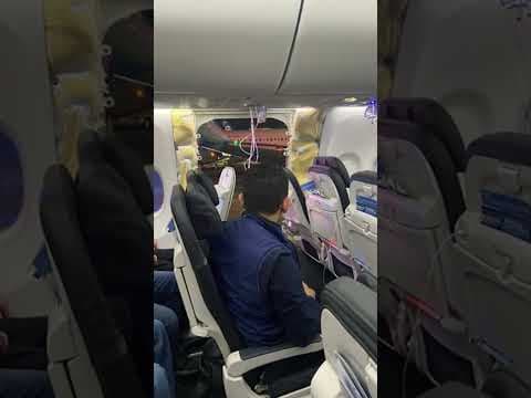 Alaska Airlines plane's side panel blows out in air, flight makes emergency landing at PDX #shorts