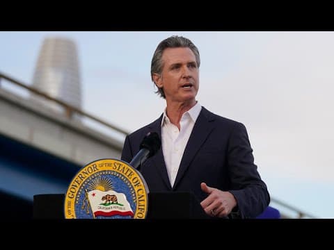 Governor Gavin Newsom speaks in San Diego