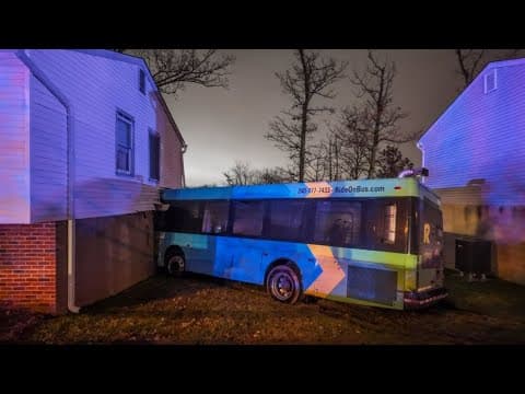 Watch: Ride-On bus pulled from house it crashed into in Silver Spring