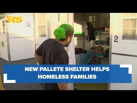 New Everett 'Pallet Shelter' community welcomes families facing homelessness