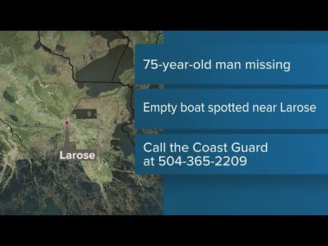 Coast Guard search underway after 75-year-old man falls overboard near Larose