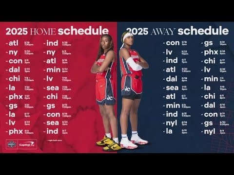 Mystics announce schedule for 2025 regular season