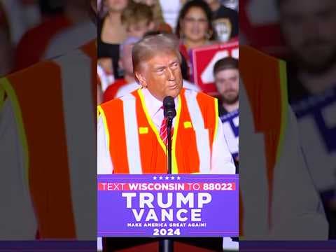 Donald Trump in Orange Vest After Riding in Trash Truck After Biden’s ‘Garbage’ Comments
