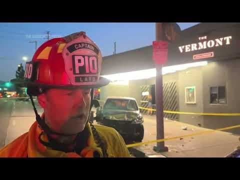 Los Angeles fire official says 30 people injured after vehicle drove into crowd outside nightclub