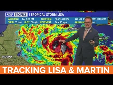 Tuesday night tropical forecast: Lisa and Martin could be hurricanes