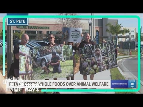 PETA activists protest Whole Foods over ethics of coconut milk product