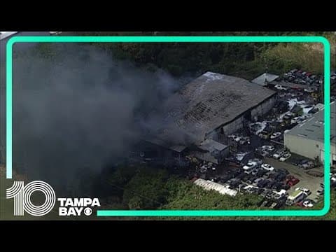 Firefighters battling fire at Riverview warehouse building