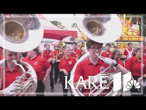 Lakeville North marching band performs at KARE Barn