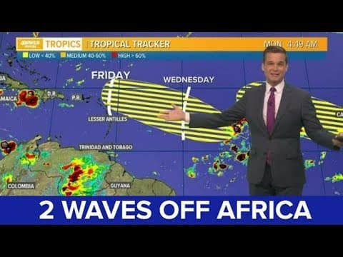 Monday Morning Tropical Update: Watching 2 areas in the Atlantic