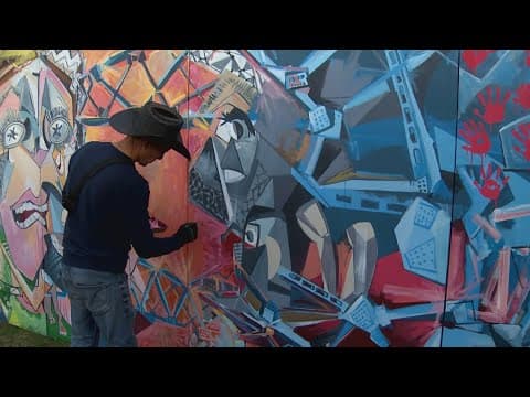 Mural at Key Bridge in Baltimore vandalized