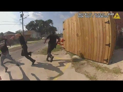 Body cam video shows police chase, sound of shot fired that hit suspect
