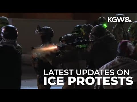 Federal agents seen firing gas cannisters, non-lethal munitions at ICE facility protesters