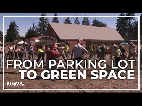 Northeast Portland church parking lot gets depaved, turned into green space