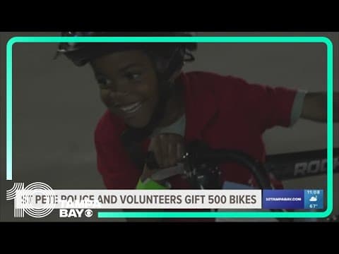 Police partner with St. Pete Fools Club to gift more than 500 bikes to kids in need