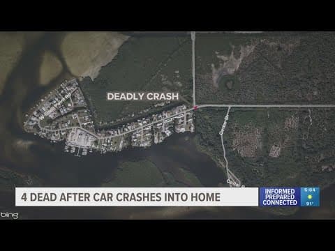 Deputies: 4 dead after car veers off road, crashes into Ruskin home