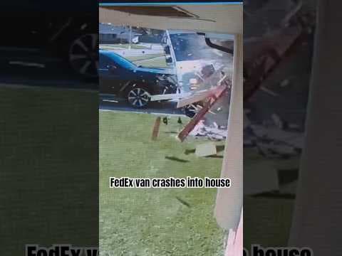 FedEx driver crashes van into a home in Houma, La. Police say driver failed a sobriety test.