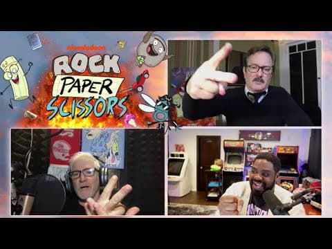 Ron Funches, Thomas Lennon and Carlos Alazraqui interview on Nickelodeon show 'Rock Paper Scissors'