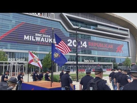 Indiana State Police troopers assisting security detail at Republican National Convention