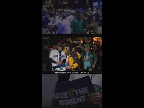Fans in Seattle celebrate M’s victory in a watch party